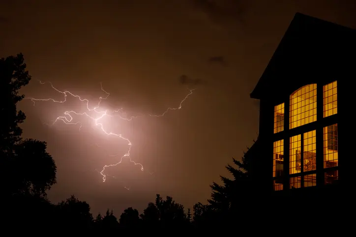 Lighting storm and home